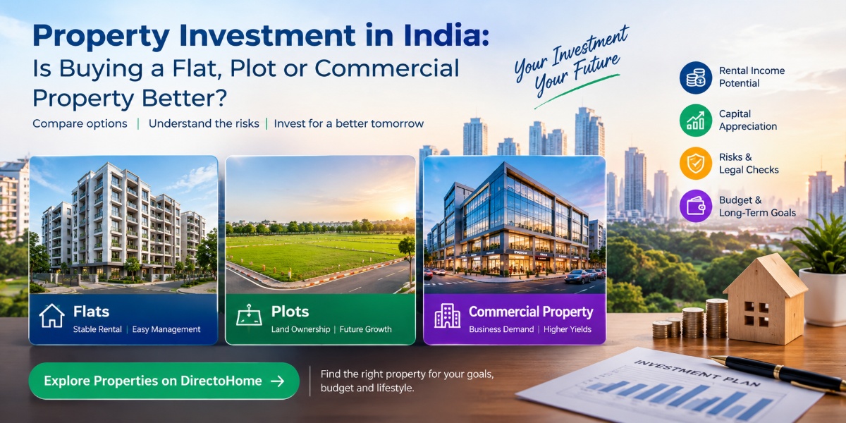 Property Investment in India: Is Buying a Flat, Plot or Commercial Property Better?
